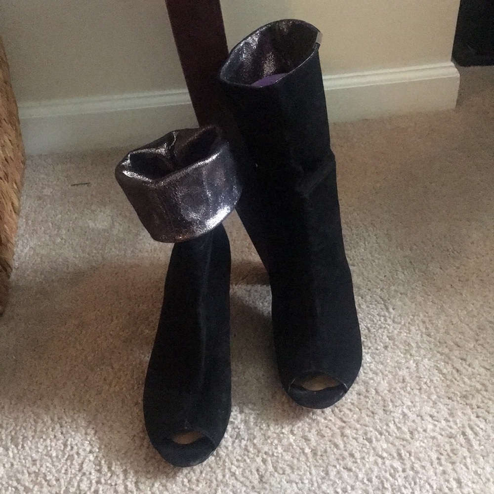 Peep Toe Suede Calvin Klein booties